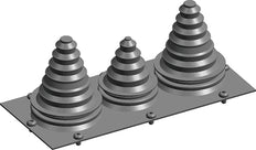 ABB Placa de brida de aluminio con 3 manguitos de soporte de cables - 2CPX046609R9999