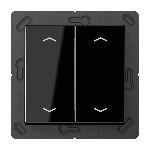 Transmisor inalámbrico de pared Jung EnOcean A500 de 4 canales Negro - ENOA595MPSW