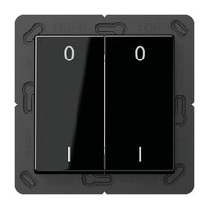 Transmisor de pared inalámbrico Jung EnO A500 negro de 4 canales con símbolos - ENOA595-01SW