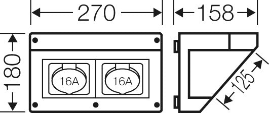 Hensel CEE Distribuidor de Corriente Caja de Conexión 400V 270mm Anchura - FP CB 211