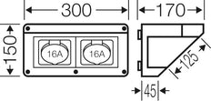 Hensel MI CB 11 Caja de conexiones IP44 2x16A 5P 400V 6H CEE - Mi CB 11