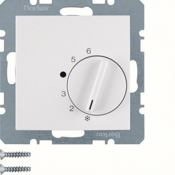 Termostato de ambiente Hager Berker con contacto inversor Blanco - 20261909