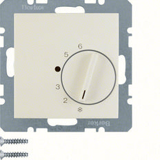 Termostato de ambiente Hager Berker con contacto inversor blanco brillante - 20268982