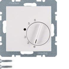 Termostato de ambiente Hager Berker con contacto inversor Blanco polar brillante - 20268989