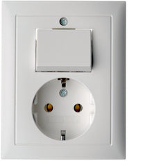 Hager Berker S1 Interruptor Combinado Toma de Corriente Blanco Polar Mate - 6143561949