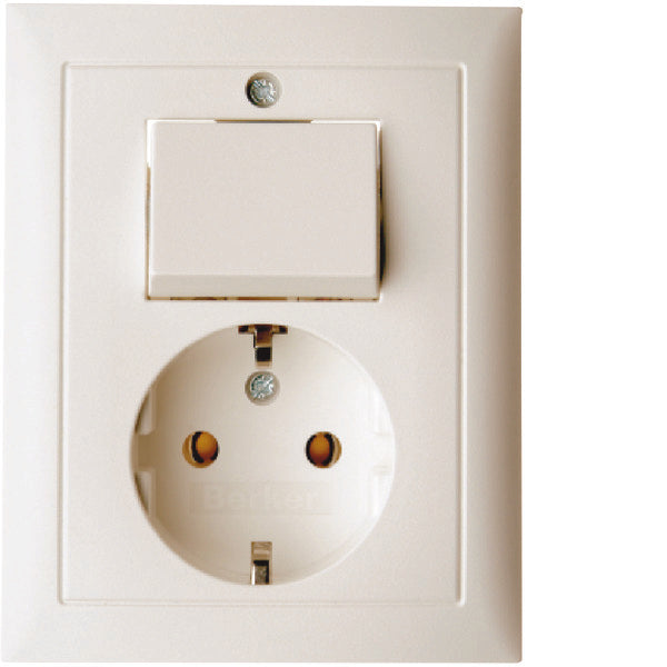 Interruptor combinado Hager Berker S1 Toma de corriente con tapa - 6143568942