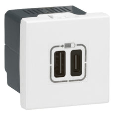 Legrand Mosaic Cargador USB Tipo A+C 2 Módulos Blanco - 077592