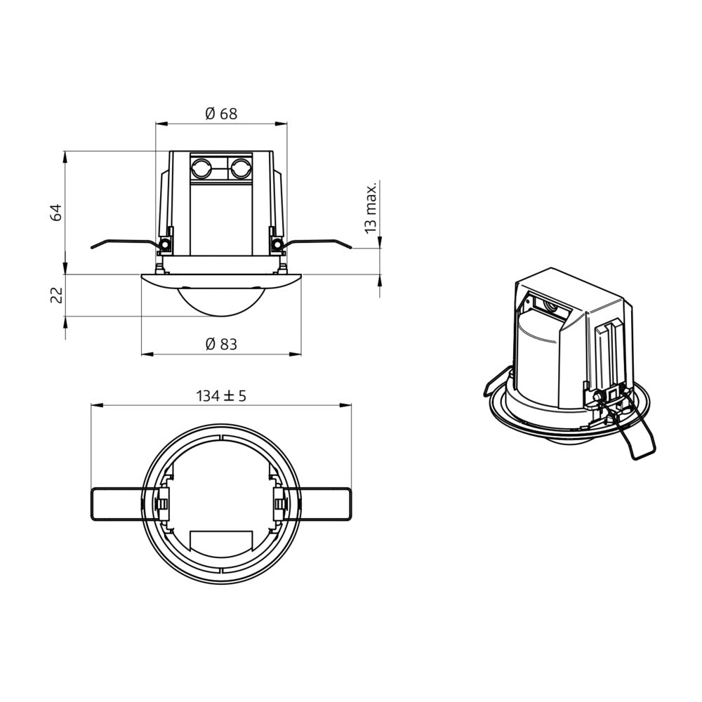 Sensor de montaje en techo BEG Occulog-1C-IB - 93563