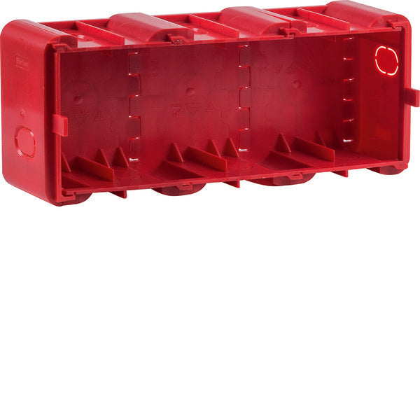 Hager Berker Caja mural de 3 conectores para instalación empotrada Rojo - 18720030