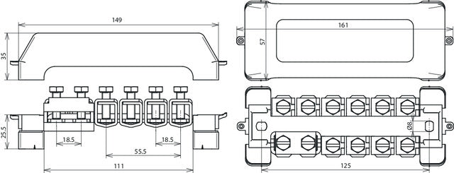 Barra equipotencial Dehn K12 Pas 11AK - 563200