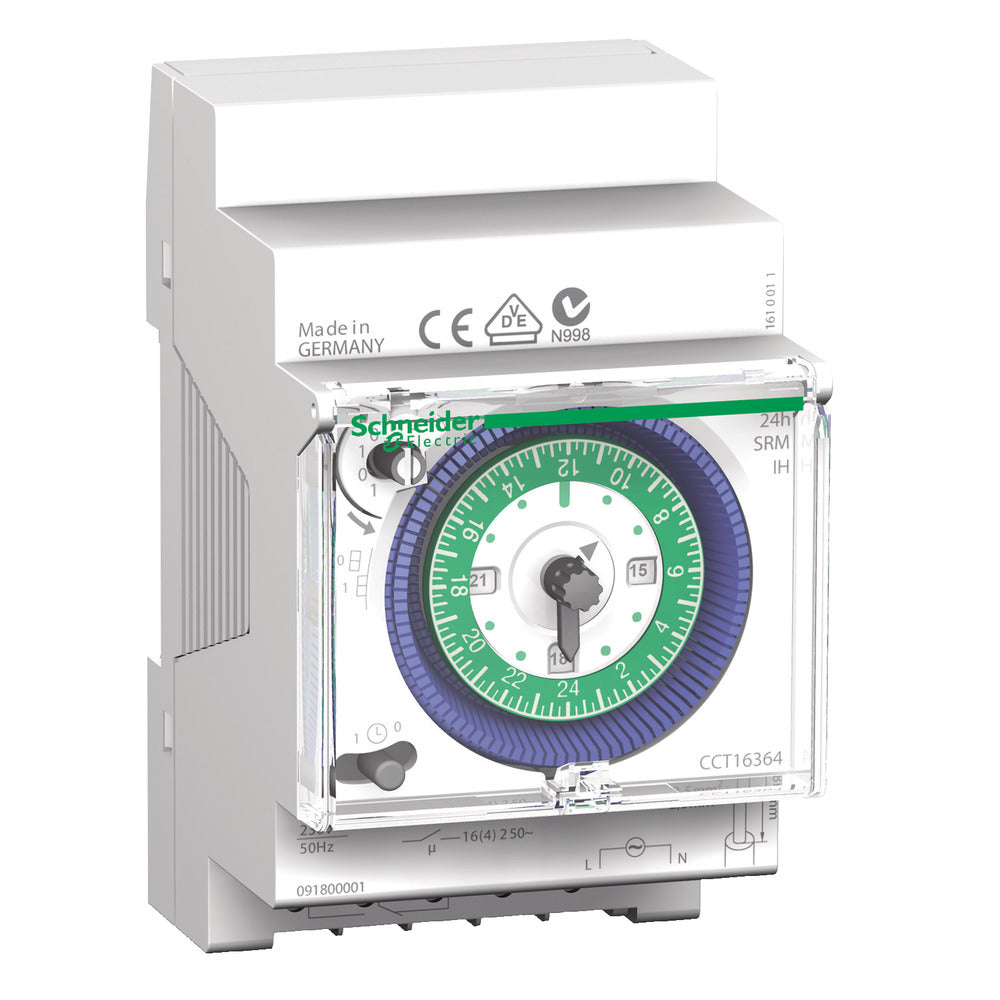 Schneider Electric Interruptor horario analógico de 24 h monocanal - CCT16364