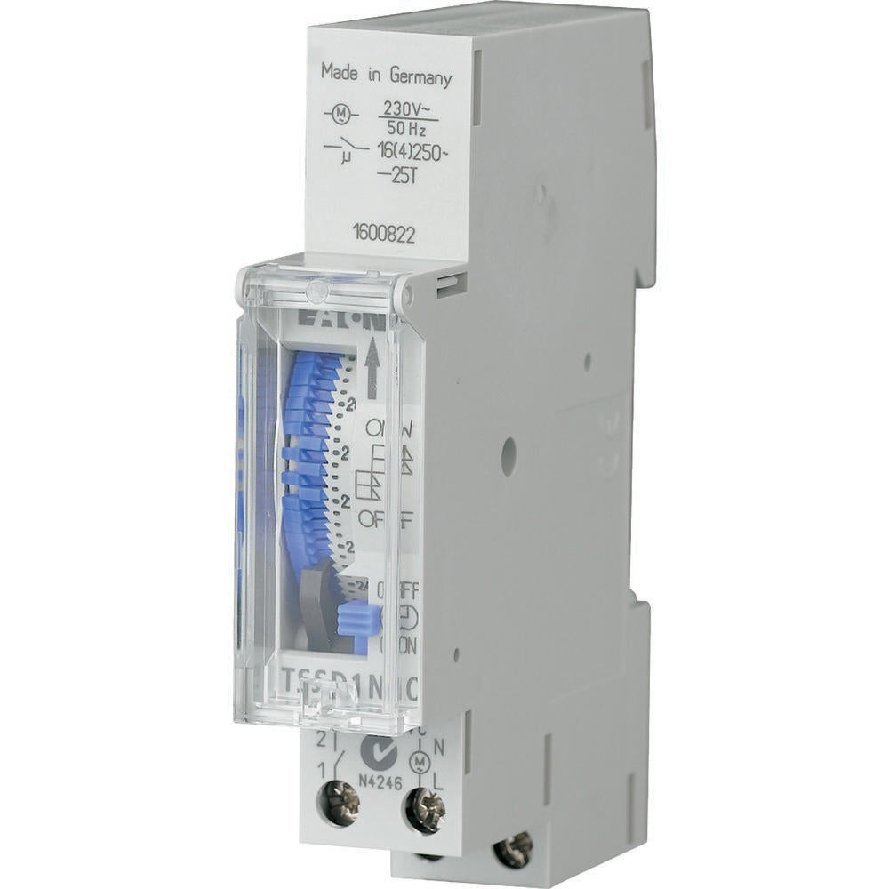 Eaton Interruptor Horario Analógico 1 Marca Sincronización Día Montaje en Carril DIN - 167389