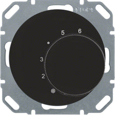 Termostato Hager Berker Negro Brillante Con Contacto Conmutado R1R3 - 20262045
