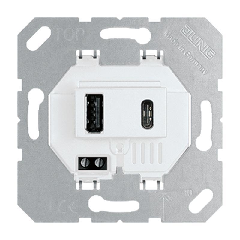Jung Toma de carga USB tipo A y C Alpine Blanca - USB15CAWW