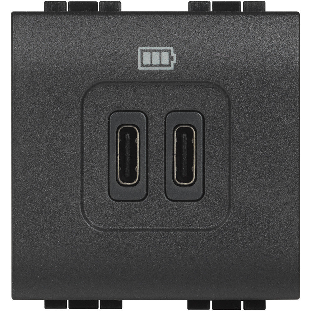 Legrand Bticino Living Light Cargador USB Tipo C-3A-2 Antracita - BTL4286C2