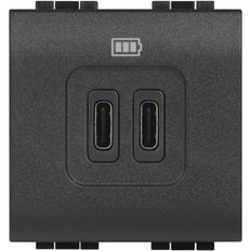 Legrand Bticino Living Light Cargador USB Tipo C-3A-2 Antracita - BTL4286C2