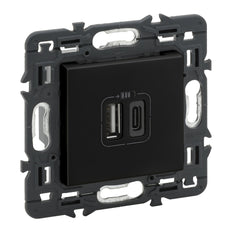 Legrand Val Outlet 2xUSB Tipo A+C Dispositivo Completo Negro - 741432