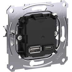 Schneider Merten Cargador USB Tipo A y C 45W PD - MTN4366-0120