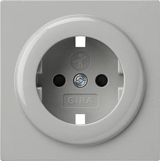 Gira S-Color Tapa gris para toma de pared con toma de tierra y obturador - 092142