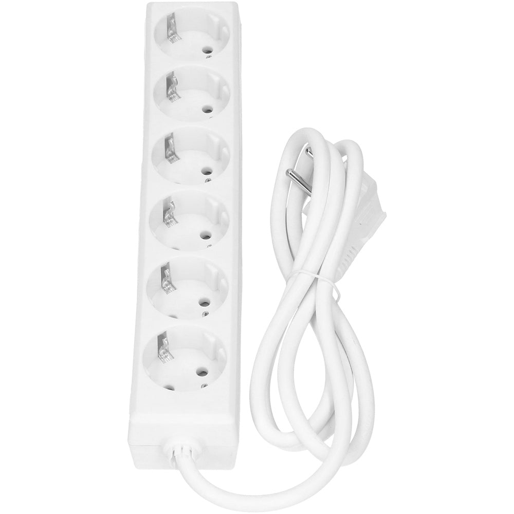 Selly 6x 230V 1.5M Enchufe Blanco Con Toma de Tierra - 381.241S