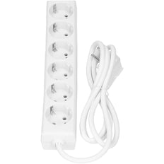 Selly 6x 230V 1.5M Enchufe Blanco Con Toma de Tierra - 381.241S