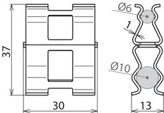 Abrazadera de refuerzo Dehn St Bare Rd 6mm Rd 10mm - 308130 [2 piezas]