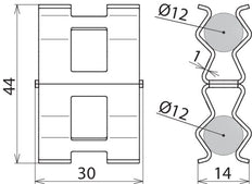 Abrazadera de refuerzo Dehn DC BK 12 RD12 STBLANK - 308136 [2 uds.]