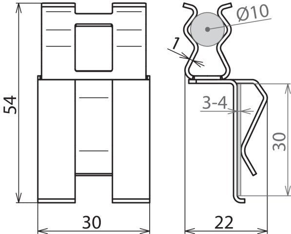 Dehn DC BK 10 FL30 STBLANK Abrazadera de refuerzo para RD 10mm - 308142 [2 piezas]