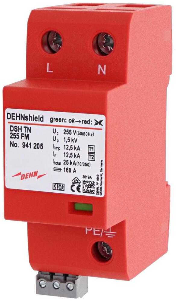 DEHN DSH TN 255 FM Pararrayos Combinado DEHNshield Tipo 1+2 Para Monofásico - 941205