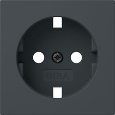 Gira System 55 Antracita Placa de cubierta de zócalo Schuko - 492028 [2 piezas]