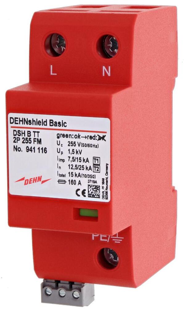 Dehn DSH B Descargador Combinado Tipo 1+2 Para TT Monofásico - 941116
