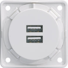 Hager Berker Toma de carga USB 3A 230V Integro Blanco Polar - 926102509