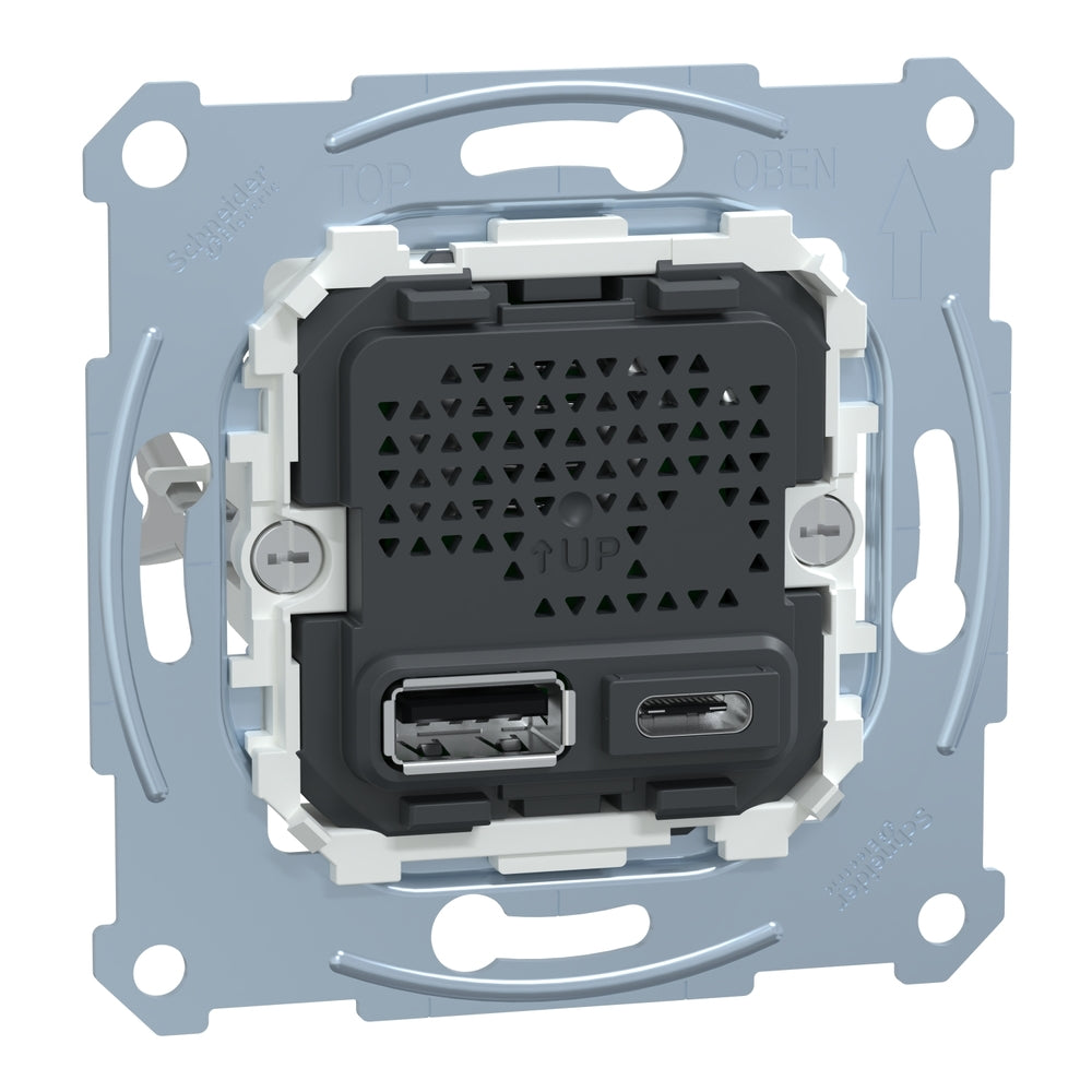 Schneider Electric Merten Cargador Doble USB Insert 2.4A Tipo A+C - MTN4366-0110