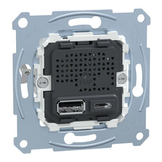 Schneider Electric Merten Cargador Doble USB Insert 2.4A Tipo A+C - MTN4366-0110