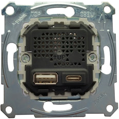 Schneider Electric Merten Cargador Doble USB Insert 2.4A Tipo A+C - MTN4366-0110