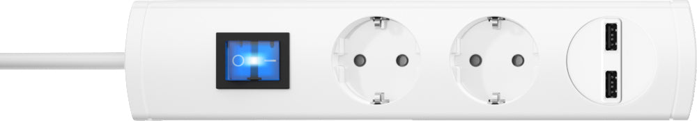 Kopp UNOversal Plus Enchufe de Mesa de 2 Vías con Interruptor y USB - 233502007