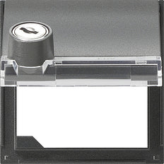 Gira TX 44 Marco Adaptador Con Cerradura Y Etiqueta Campo Antracita - 069467