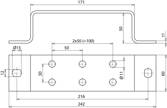 Barra colectora de puesta a tierra de acero inoxidable Dehn con 2 x 3 terminales - 472119