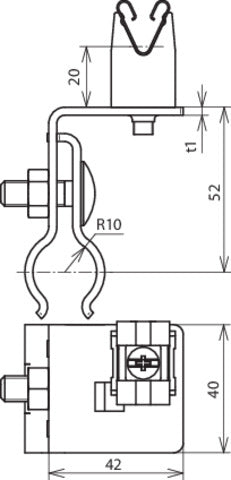 Dehn Al/StSt Soporte de Conductor de Techo Para Techos de Hojalata Bead Rd 20mm - 223041