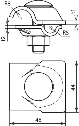 Abrazadera Dehn MV Con Tornillo Y Tuerca De 8-10/16mm - 392060 [2 piezas]
