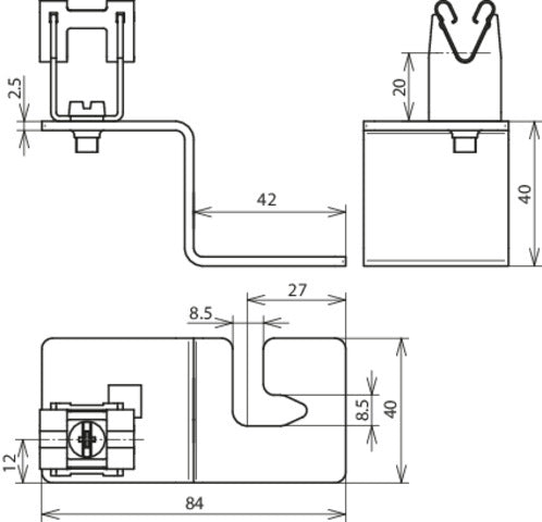 Dehn StSt Soporte de conductores para tejados de chapa trapezoidal - 223021
