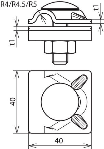 Dehn MV Abrazadera Acero Inoxidable Para 10mm Redondo Con Tornillo De Cabeza Truss - 391069