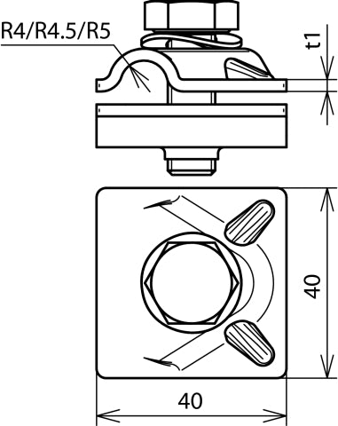 Dehn MV Abrazadera StSt Para Rd 10mm Con Tornillo Hexagonal Y Arandela De Resorte - 391559