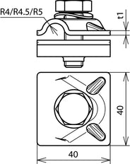 Dehn MV Abrazadera StSt Para Rd 10mm Con Tornillo Hexagonal Y Arandela De Resorte - 391559