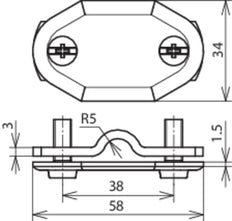 Dehn Placa De Número Al Para Rd 7-10Mm Fl 30Mm Overspanningsveilige Montageset - 480003 [2 piezas]