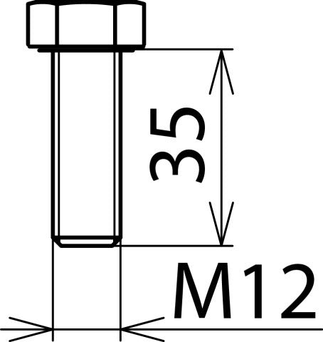 Tornillo hexagonal DIN 933 M12x35mm Acero inoxidable Dehn - 561935 [2 piezas]