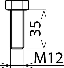 Tornillo hexagonal DIN 933 M12x35mm Acero inoxidable Dehn - 561935 [2 piezas]