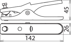 Pinzas de puesta a tierra L 140mm St GalZn Para Rd 16mm Fl 13mm 200A - 546025