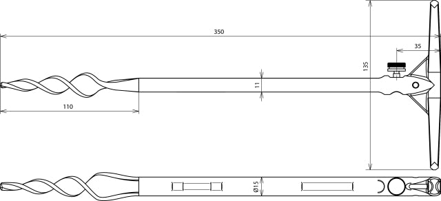 Dehn Eb Assm5 L350 Tggalzn Dispositivo de perforación de tierra Electrodo auxiliar - 587460