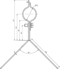 Soporte de fijación de acero inoxidable Dehn con cala para tubos de 50 mm - 105341